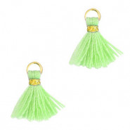 Mini Quaste 1.2cm - Gold-neon mint green